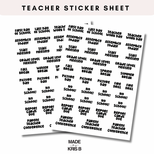 Teacher Sticker Sheet