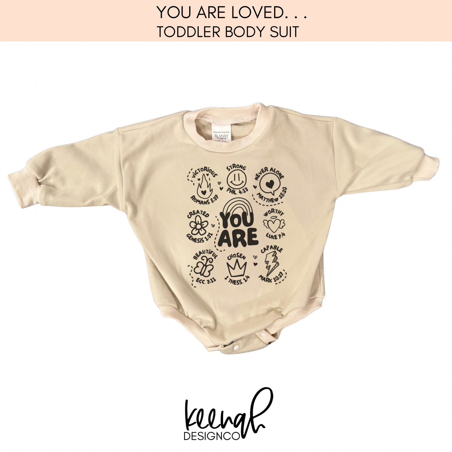 You Are Loved; God Says I Am . . . Sweatshirt Romper